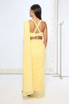 Shop_Ekaya Banaras_Yellow Chiffon Soft Movable Brooch Saree With Running Blouse _at_Aza_Fashions