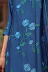 Shop_Vaayu_Blue Silk Embroidery Keyhole Neck Indigo Bloom Kurta Set _Online_at_Aza_Fashions
