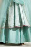 Buy_Vinusto_Mint Chanderi, Silk Zari, Embroidery V-neck Panelled Anarkali Sharara Set _Online_at_Aza_Fashions