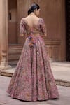 Shop_Irrau By Samir Mantri_Pink Organza Embroidery, Sequins, Beads, Tassels, Zari Kamal Hand Lehenga Set _at_Aza_Fashions