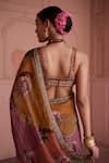 Shop_Irrau By Samir Mantri_Multi Color Organza, Crepe Embroidery, Gulbahar Embellished Saree With Blouse 