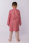 Shop_Minikin_Pink Chanderi, Cotton, Silk Sequins, Embroidery Kurta Set _at_Aza_Fashions