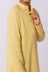 Shop_Minikin_Yellow Georgette, Cotton, Silk Embroidery Lucknowi Kurta Set _Online_at_Aza_Fashions