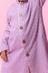 Shop Minikin Purple Georgette, Cotton Embroidery, Sequins Lavender Lucknawi Kurta Set Online at Aza Fashions Shop_Minikin_Purple Georgette, Cotton Embroidery, Sequins Lavender Lucknawi Kurta Set _Online_at_Aza_Fashions