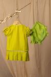 Shop_Minikin_Green Cotton, Silk Gota Patti, Embroidery, Ruffles Dress _at_Aza_Fashions
