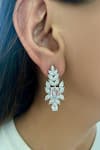 Shop_Prerto_White Crystals, Stones Baguette Roses Diamond Necklace Set _at_Aza_Fashions