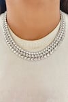 Buy_Prerto_White Crystals Leaflet Diamond Tear Drops Necklace Set _at_Aza_Fashions