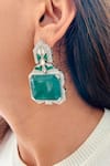 Shop_Prerto_Emerald Green Stones, Crystals, And Large Pendant Enchanted Dream Necklace Set _at_Aza_Fashions