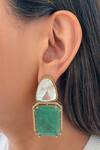 Shop_Prerto_Emerald Green Stones, Crystals Grandest Mint Doublet And Moissanite Necklace Set _at_Aza_Fashions