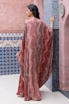 Shop_Shruti Sancheti_Multi Color Silk Satin Mirrors, Embroidery, Tassels Round Paisley Print Kaftan _at_Aza_Fashions