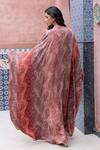 Shop_Shruti Sancheti_Multi Color Silk Satin Mirrors, Embroidery, Tassels Round Paisley Print Kaftan _Online_at_Aza_Fashions