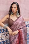 Shruti Sancheti_Multi Color Satin, Ombre Paisley Print Saree With Textured Blouse _Online_at_Aza_Fashions