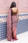 Shop_Shruti Sancheti_Multi Color Satin, Ombre Paisley Print Saree With Textured Blouse _at_Aza_Fashions