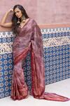 Buy_Shruti Sancheti_Multi Color Satin, Ombre Paisley Print Saree With Textured Blouse _Online_at_Aza_Fashions