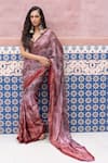 Shop_Shruti Sancheti_Multi Color Satin, Ombre Paisley Print Saree With Textured Blouse _Online_at_Aza_Fashions