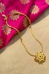 Buy_Zariin_Gold Plated Floral Wonder Pendant Necklace _at_Aza_Fashions
