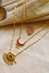 Buy_Zariin_Gold Plated Moon And Blooms Layered Necklace _at_Aza_Fashions