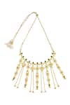 Zariin_Gold Plated Dancing Drapes Statement Necklace _Online_at_Aza_Fashions