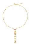 Zariin_Gold Plated Moonlit Grace Lariat Necklace _Online_at_Aza_Fashions