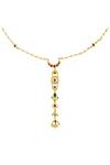 Buy_Zariin_Gold Plated Moonlit Grace Lariat Necklace _Online_at_Aza_Fashions