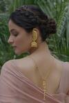 Shop_Zariin_Gold Plated Moonlit Grace Lariat Necklace _at_Aza_Fashions