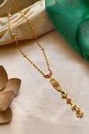 Buy_Zariin_Gold Plated Moonlit Grace Lariat Necklace _at_Aza_Fashions