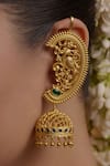 Shop_Zariin_Gold Plated Stones Opulent Heritage Jhumkas _at_Aza_Fashions