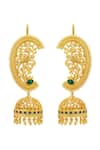 Shop_Zariin_Gold Plated Stones Opulent Heritage Jhumkas _Online_at_Aza_Fashions