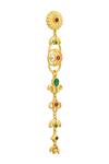 Zariin_Gold Plated Stones Gulbahaar Statement Earrings _Online_at_Aza_Fashions