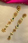 Buy_Zariin_Gold Plated Stones Gulbahaar Statement Earrings _at_Aza_Fashions