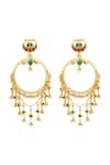 Zariin_Gold Plated Stones, Beads Poetic Dance Hoop Earrings _Online_at_Aza_Fashions