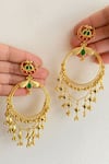 Buy_Zariin_Gold Plated Stones, Beads Poetic Dance Hoop Earrings _at_Aza_Fashions