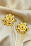 Buy_Zariin_Gold Plated Stones Floral Wonder Stud Earrings _at_Aza_Fashions