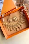 Buy_Zariin_Gold Plated Stones Petal Embellished Choker Set _at_Aza_Fashions