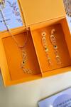 Shop_Zariin_Gold Plated Stones Delicate Whispers Embellished Necklace Set _at_Aza_Fashions