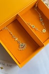 Buy_Zariin_Gold Plated Enamelled Floral And Heart Maangtikka With Mathapatti _at_Aza_Fashions