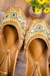 Shop_Loryphilory_Mustard Haldiya Embroidered Juttis _Online_at_Aza_Fashions