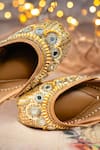 Loryphilory_Mustard Haldiya Embroidered Juttis _at_Aza_Fashions