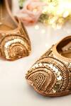 Buy_Loryphilory_Gold Sunheri Shaan Embroidered Juttis _Online_at_Aza_Fashions