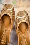 Shop_Loryphilory_Gold Sunheri Shaan Embroidered Juttis _Online_at_Aza_Fashions