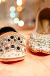 Loryphilory_White Aaina Embroidered Juttis _Online_at_Aza_Fashions