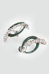Shop_Modarta_Green Stones Serpent Coil Earrings _at_Aza_Fashions