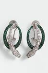Buy_Modarta_Green Stones Serpent Coil Earrings _Online_at_Aza_Fashions