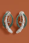 Buy_Modarta_Green Stones Serpent Coil Earrings _at_Aza_Fashions