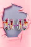 Buy_Modarta_Multi Color Gemstones, Crystals Gem Cluster Earrings _at_Aza_Fashions