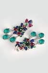 Shop_Modarta_Multi Color Gemstones, Crystals Floral Multicoloured Earrings _at_Aza_Fashions