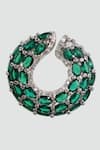 Shop_Modarta_Green Crystals, Stones Emerald Loop Earrings _Online_at_Aza_Fashions