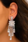 Buy_Modarta_Silver Plated Crystals Elegant Drop Earrings _at_Aza_Fashions