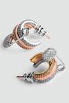Shop_Modarta_Rose Gold Rhinestones Edgy Safety Pin Hoop Earrings _at_Aza_Fashions