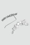Modarta_Silver Plated Crystals Front-hug Ear Cuffs _Online_at_Aza_Fashions